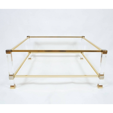 Lucite and Brass Coffee Table | ML Style | Meg Lonergan Interiors