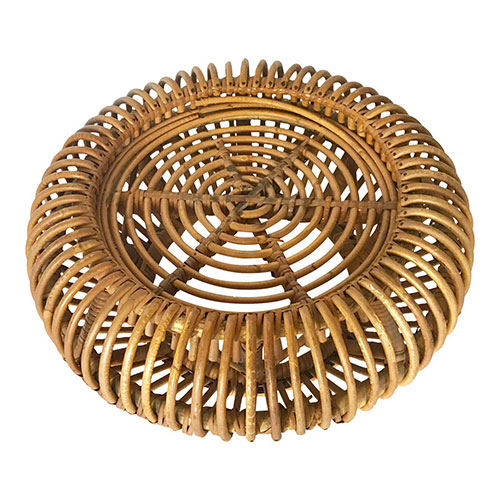 Vintage Rattan Ottoman | ML Style | Meg Lonergan Interiors