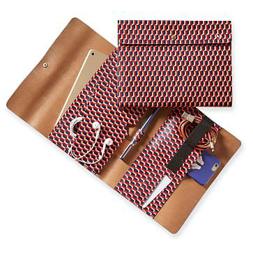 Leather Tech Envelope, Red Honeycomb | ML Style | Meg Lonergan Interiors
