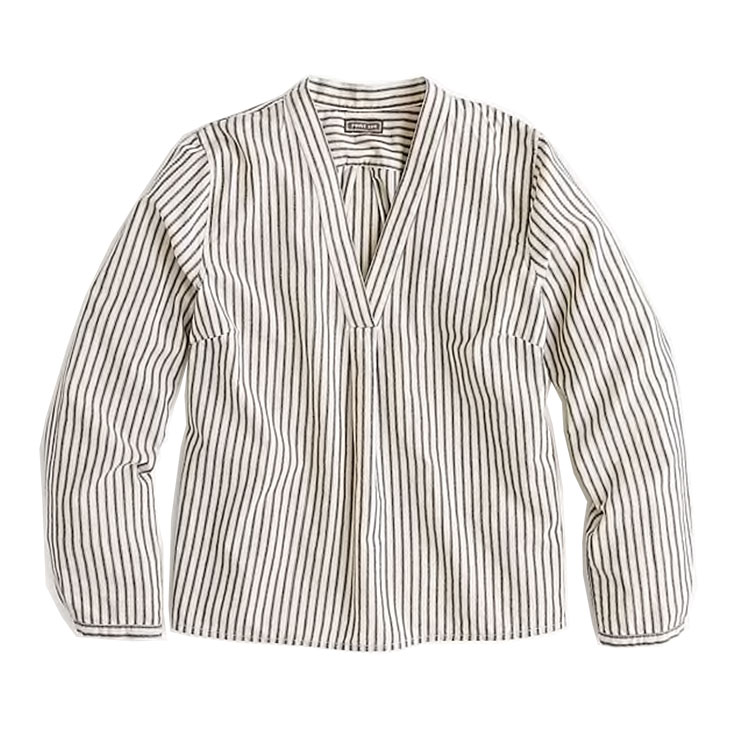 J.Crew – V-neck popover shirt in indigo stripe | ML Style | Meg Lonergan Interiors