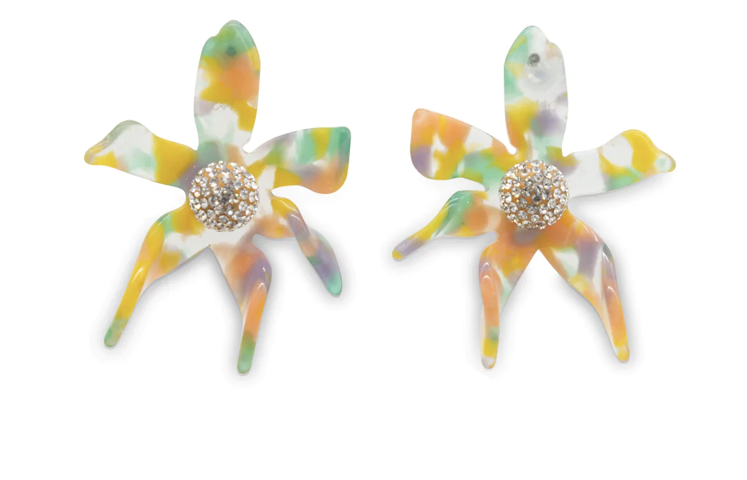 Lele Sadoughi – Crystal Lily Acrylic Earrings