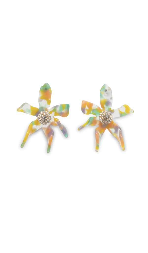 Lele Sadoughi – Crystal Lily Acrylic Earrings | ML Style | Meg Lonergan Interiors
