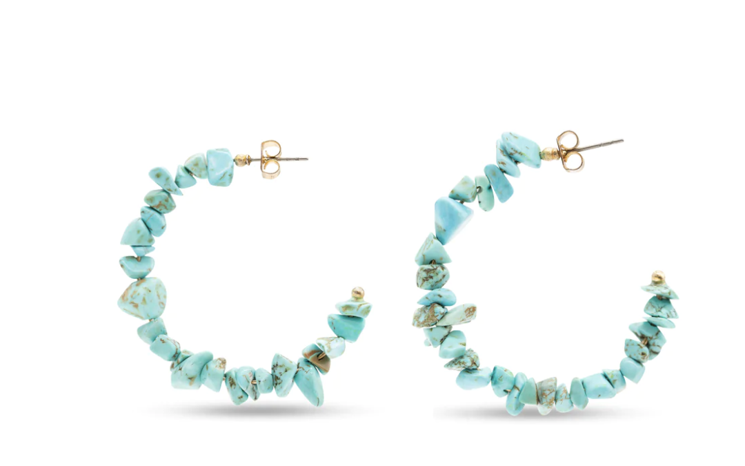 Vintage – Turquoise Stone Hoops