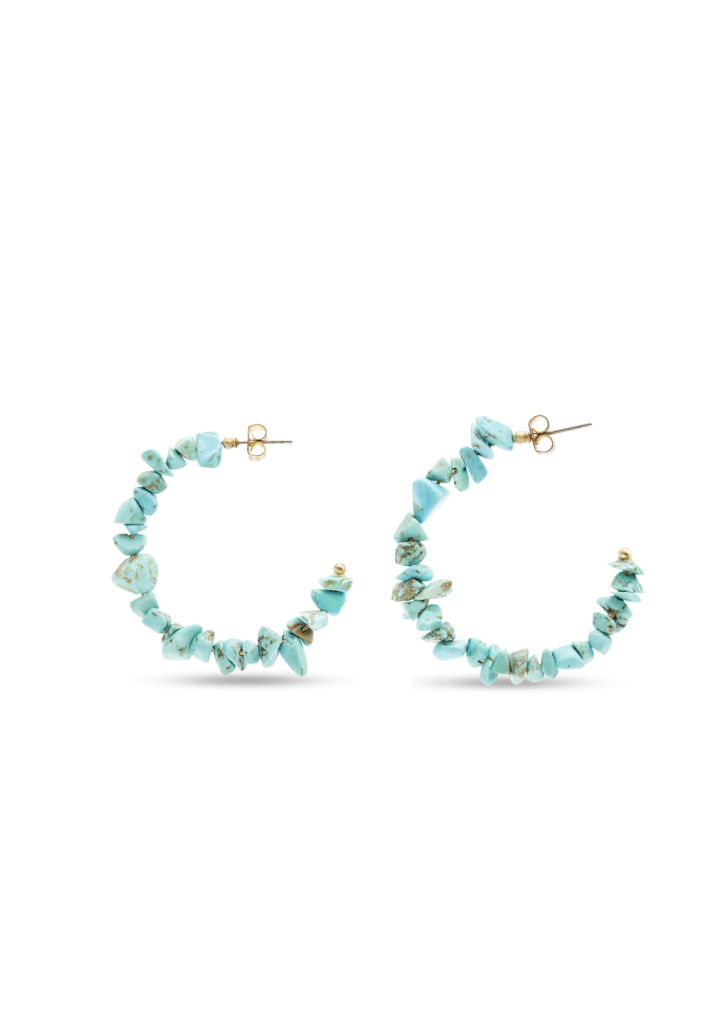 Vintage – Turquoise Stone Hoops | ML Style | Meg Lonergan Interiors