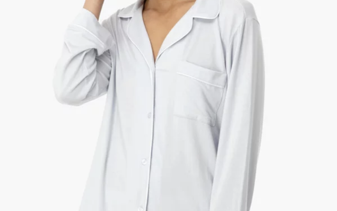 Eberjey – Water Blue Gisele Long Sleeve Short PJ Set