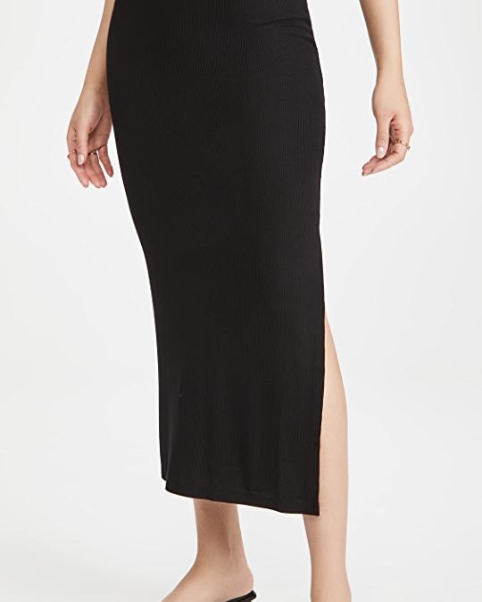 Enza Costa – Silk Rib Slit Pencil Skirt