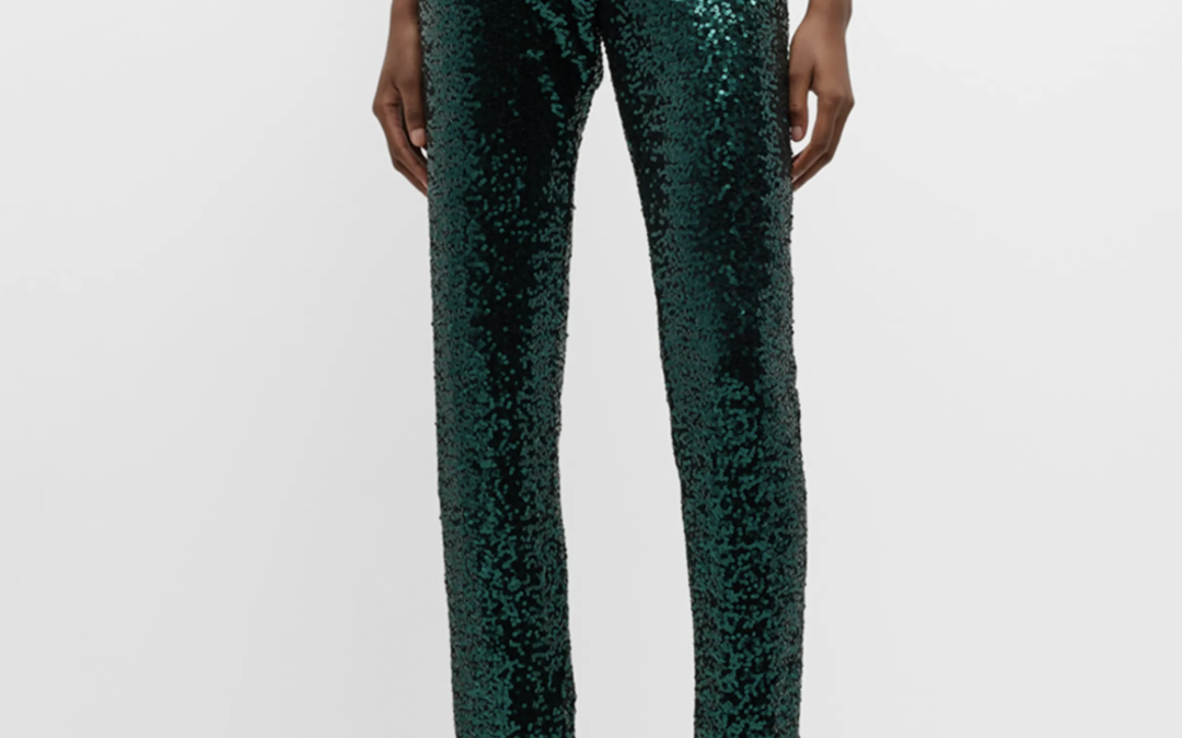 Badgley Mischka – High-Rise Sequin Straight-Leg Pants