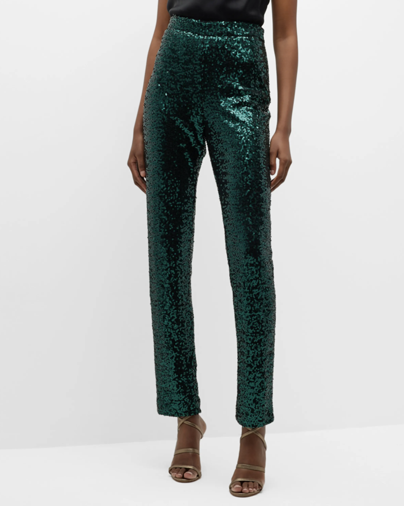Badgley Mischka – High-Rise Sequin Straight-Leg Pants | ML Style | Meg Lonergan Interiors