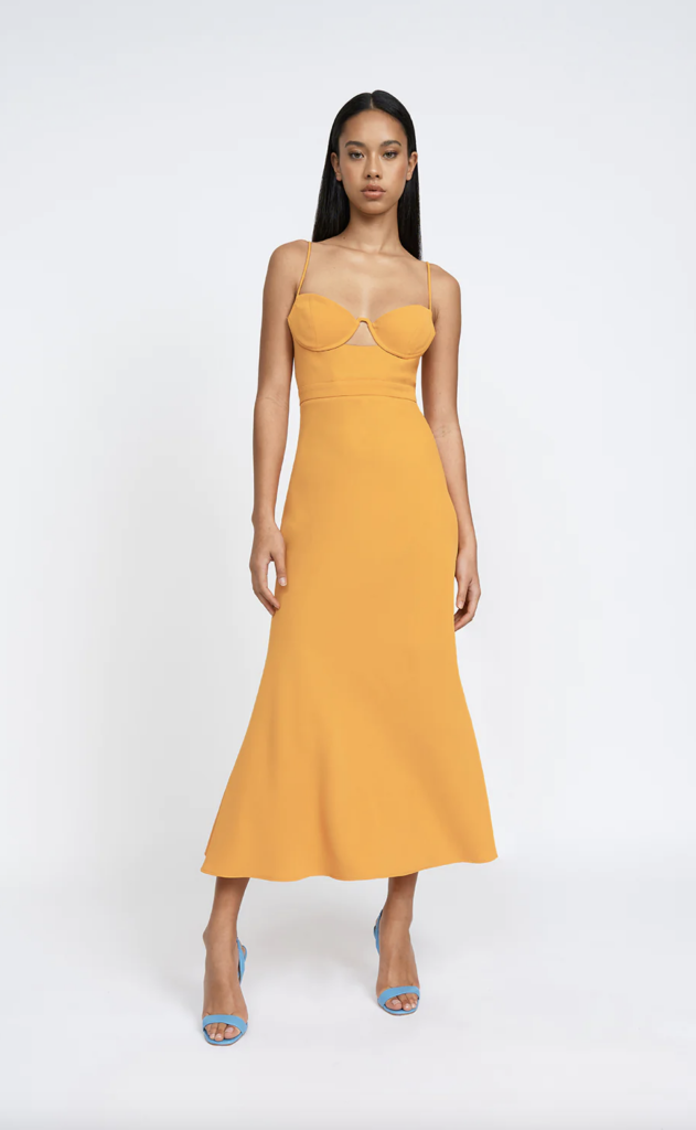 By Johnny – Callia Wire Midi Dress in Apricot Orange | ML Style | Meg Lonergan Interiors