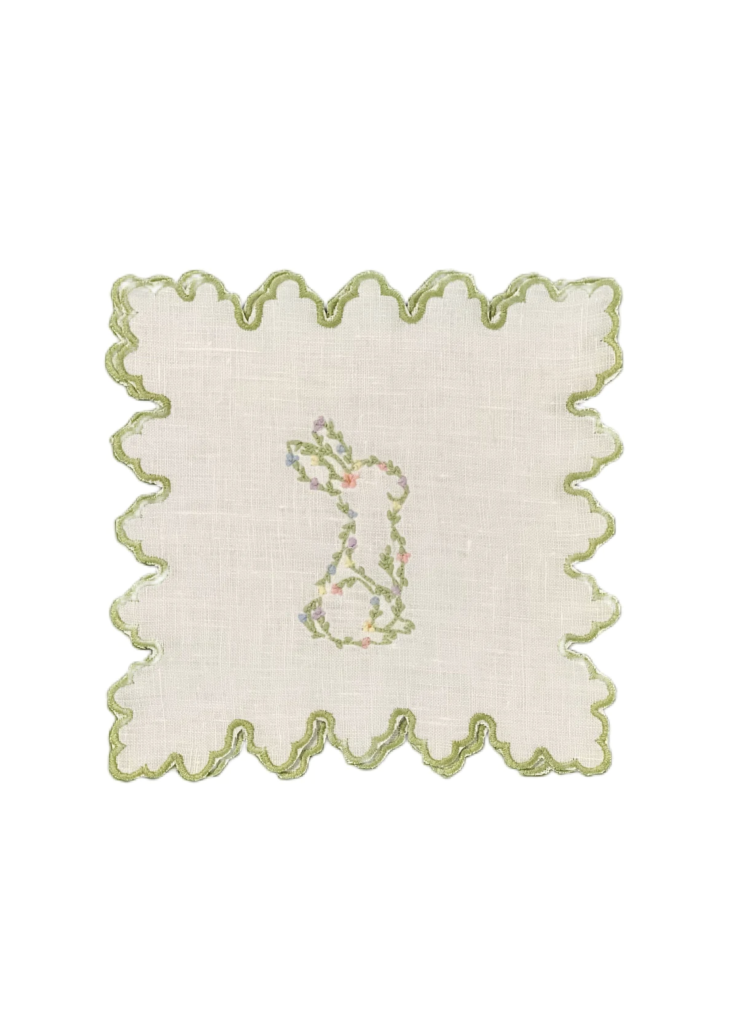 Courtland & Co. – Spring Bunny on Sultan Edge Cocktail Napkins | ML Style | Meg Lonergan Interiors