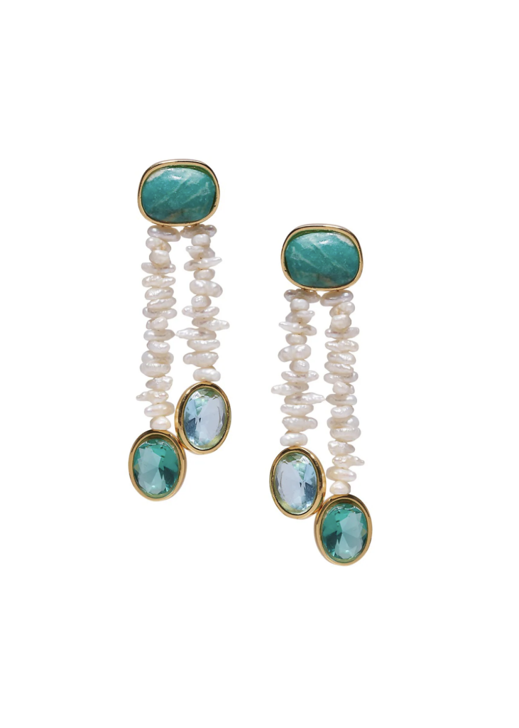 Lizzie Fortunato – Azure Postcard 18K-Gold-Plated & Multi-Stone Drop Earrings | ML Style | Meg Lonergan Interiors
