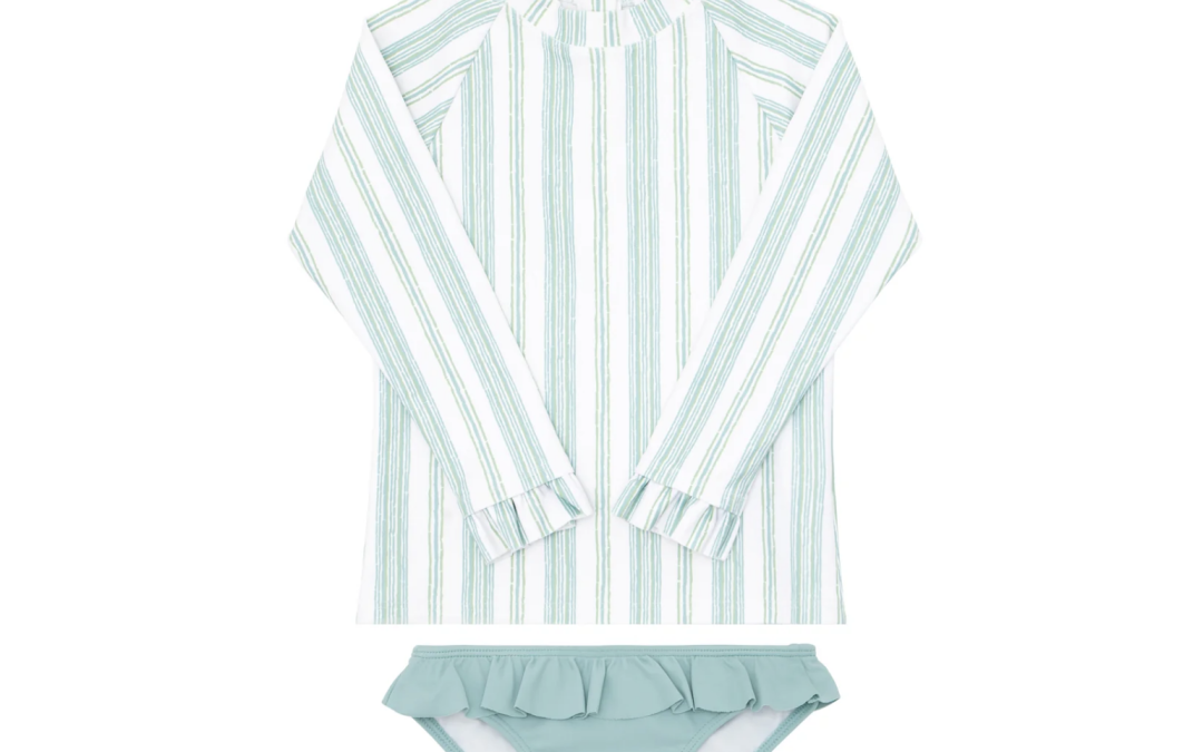 Minnow – Sister Parish Girls Cumberland Stripe Rashguard Set