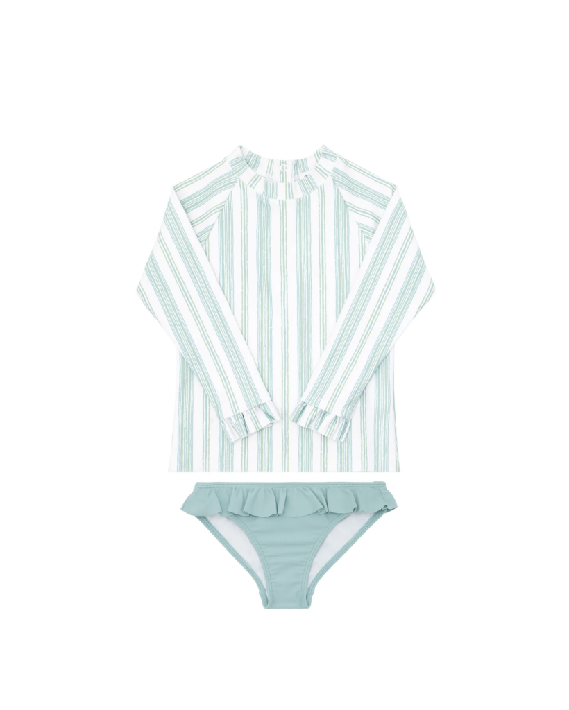 Minnow – Sister Parish Girls Cumberland Stripe Rashguard Set | ML Style | Meg Lonergan Interiors