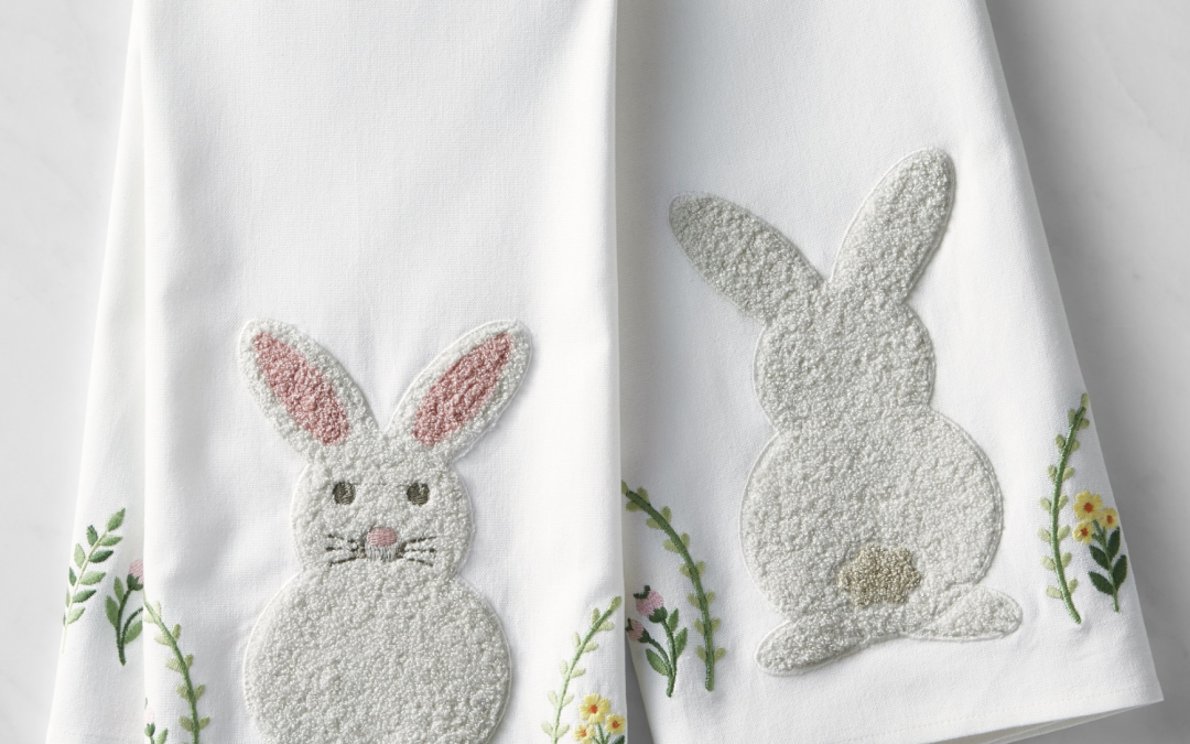 Williams Sonoma – Embroidered Bunny Towels, Set of 2