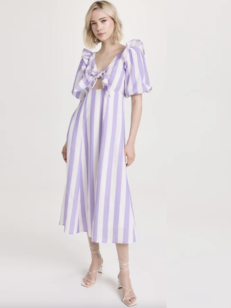 KITRI – Pia Lilac Stripe Tie Front Dress | ML Style | Meg Lonergan Interiors