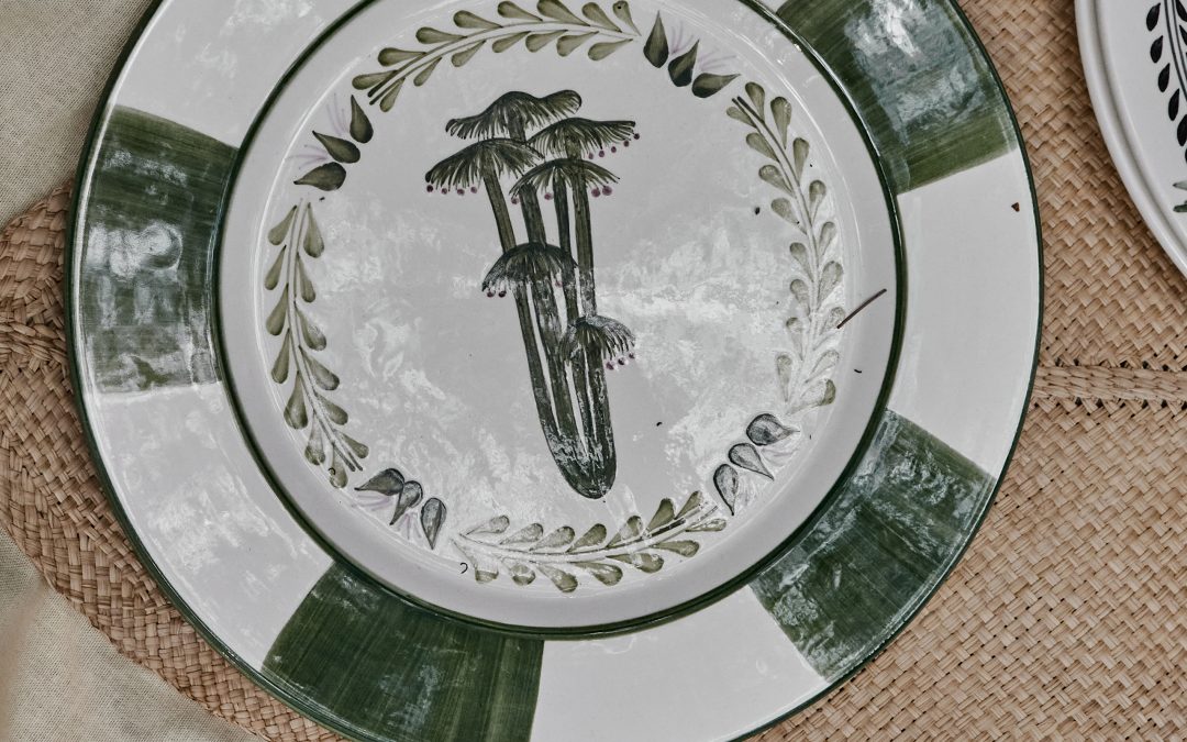 Johanna Ortiz – Forest Green Magic Mushroom Dinner Plate