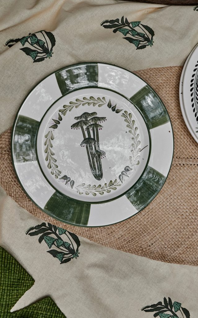 Johanna Ortiz – Forest Green Magic Mushroom Dinner Plate | ML Style | Meg Lonergan Interiors