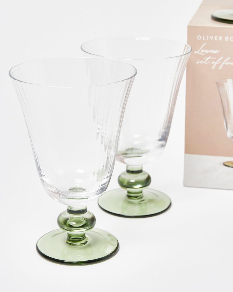 Oliver Bonas – Lowes Green Wine Glasses Set of Four | ML Style | Meg Lonergan Interiors
