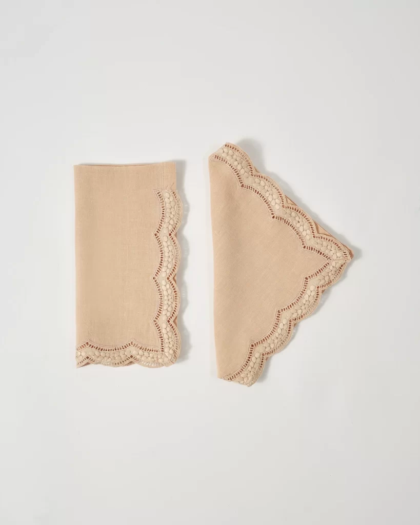Ulla Johnson x Cabana – Scallop Embroidered Napkin | ML Style | Meg Lonergan Interiors
