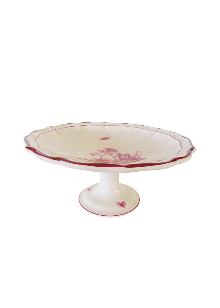 Jessen Designs – Gien French Faience Pedestal Serving Plate – Insect ‘Paysages Rose’ | ML Style | Meg Lonergan Interiors
