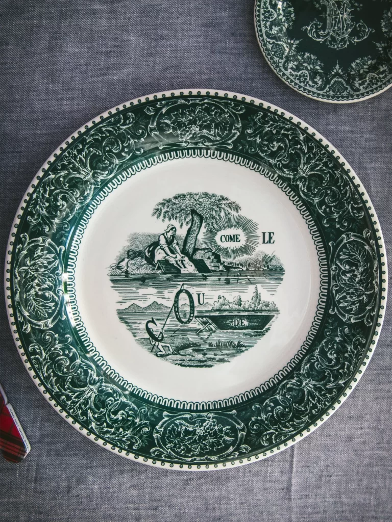 Weston Table – Gien Les Depareillees Rebus Dinner Plate | ML Style | Meg Lonergan Interiors