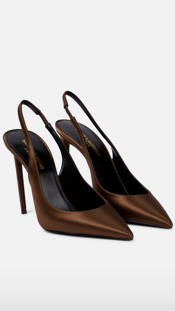 Saint Laurent – Zoe 105 Silk Slingback Pumps | ML Style | Meg Lonergan Interiors