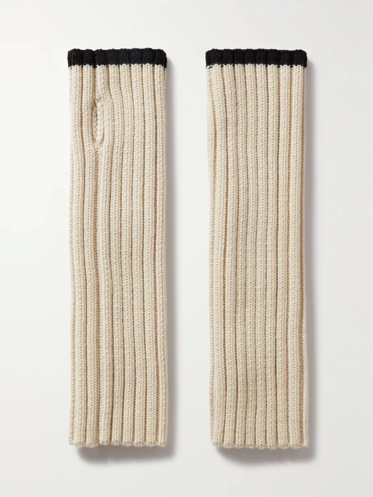 TOTEME – Two-tone Ribbed Wool Fingerless Gloves | ML Style | Meg Lonergan Interiors