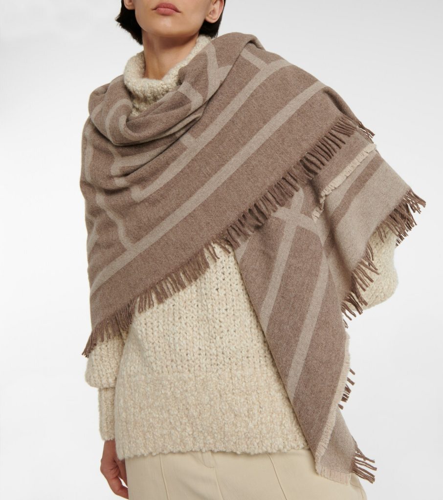Totême – Monogram Wool & Cashmere Fringe Scarf | ML Style | Meg Lonergan Interiors
