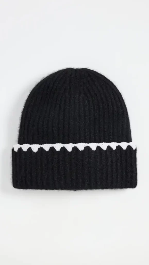White + Warren – Cashmere Crochet Trim Luxe Ribbed Beanie | ML Style | Meg Lonergan Interiors
