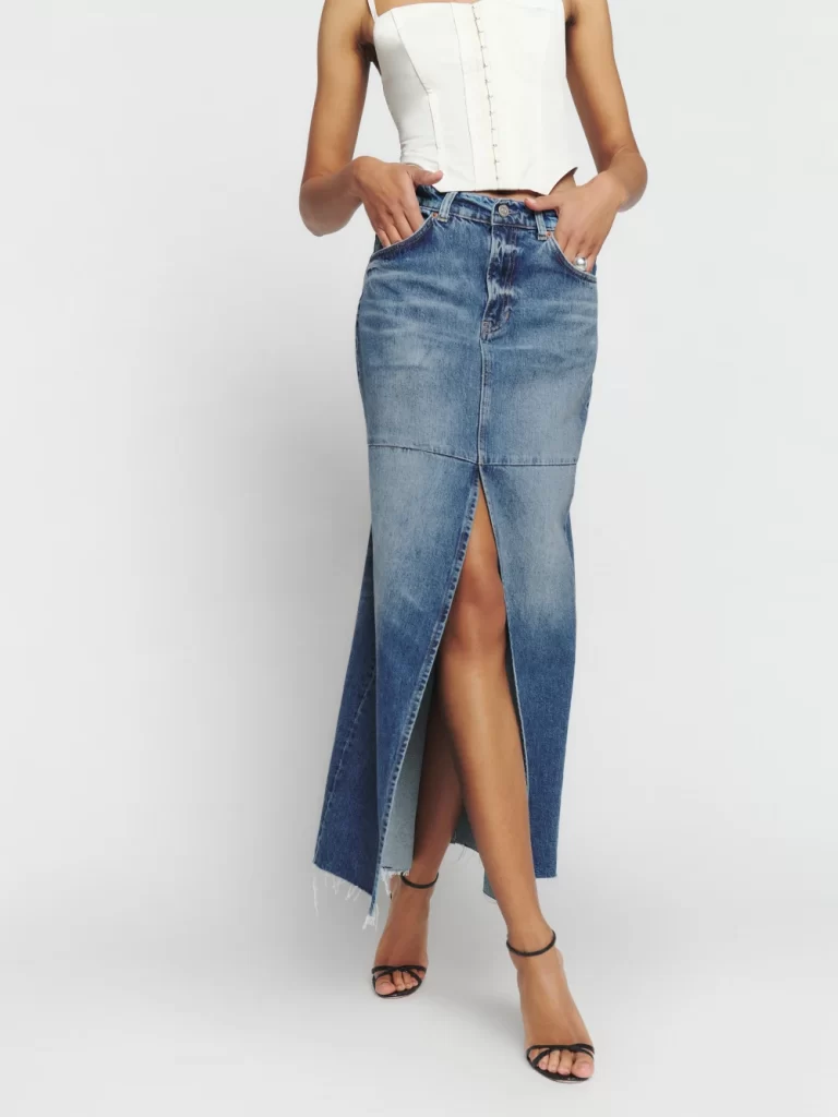 Reformation – Tazz Maxi Denim Skirt | ML Style | Meg Lonergan Interiors