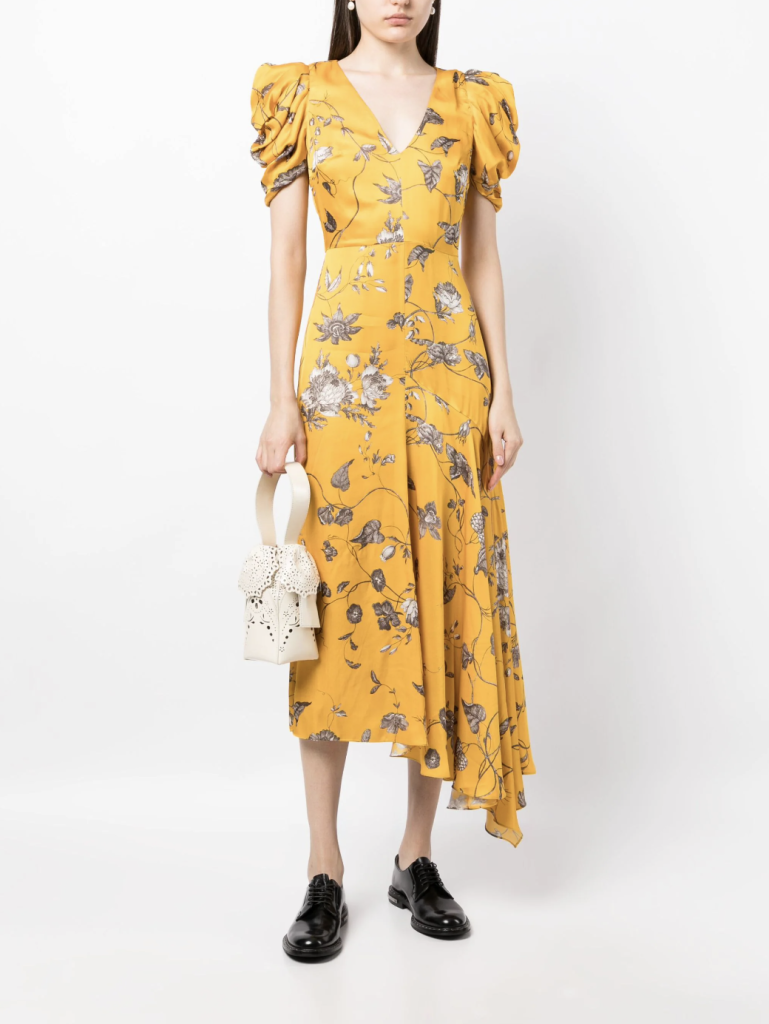 ERDEM – Floral-print Asymmetric Midi Dress | ML Style | Meg Lonergan Interiors