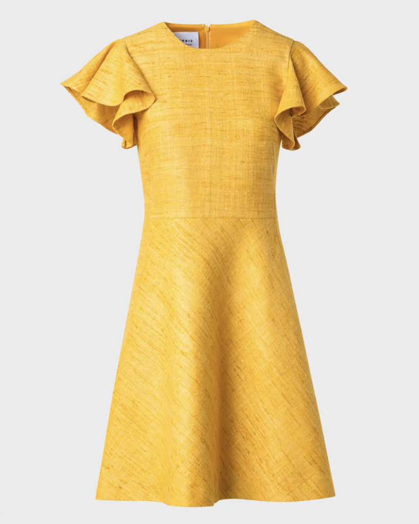 Akris Punto – Ruffle-Sleeve Raw Indian Silk A-Line Dress | ML Style | Meg Lonergan Interiors