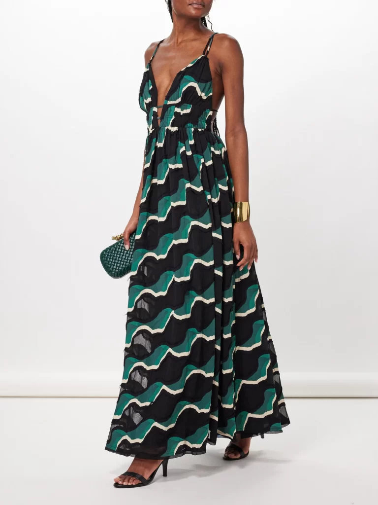Ulla Johnson – Adonis Wave-stripe Chiffon Maxi Dress | ML Style | Meg Lonergan Interiors