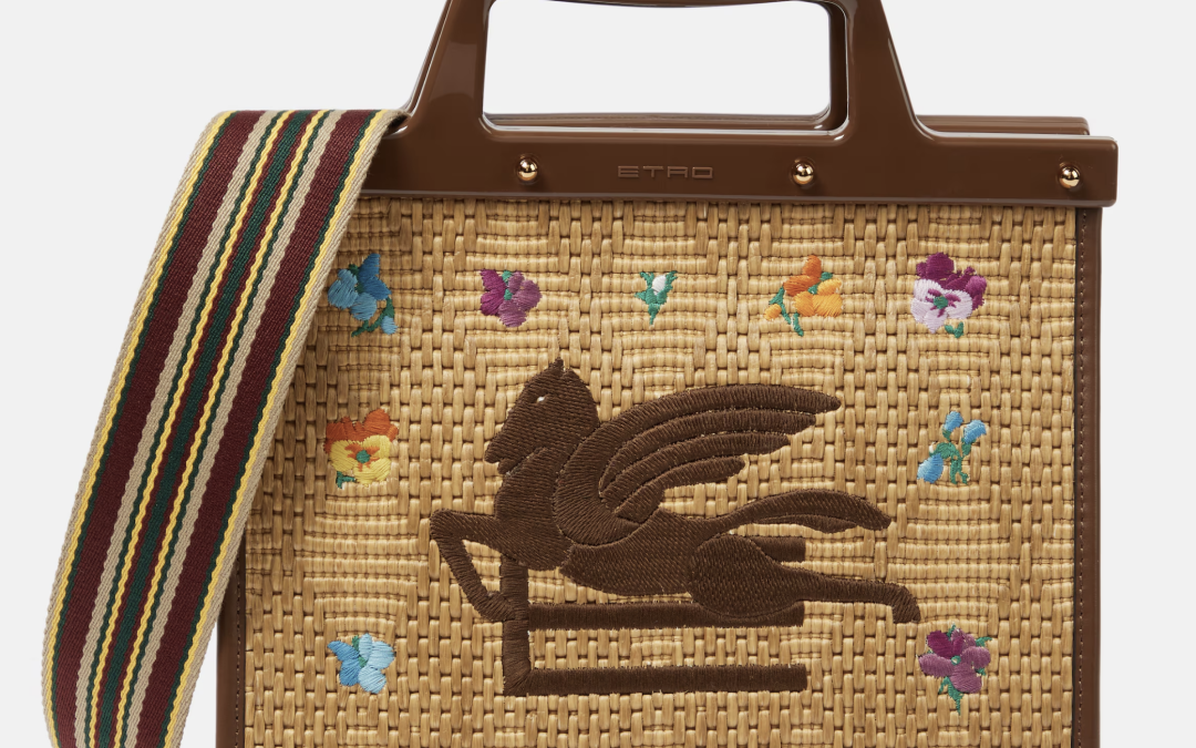 ETRO – Love Trotter Small Raffia Tote Bag