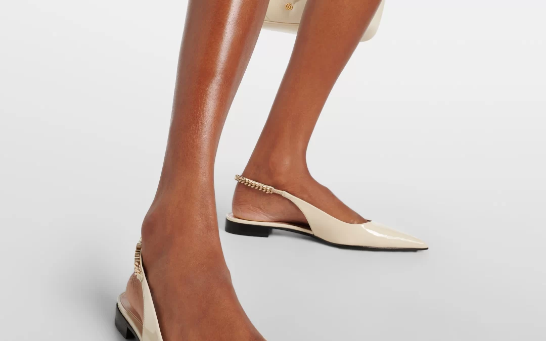 Gucci – Signoria Patent Leather Slingback Flats