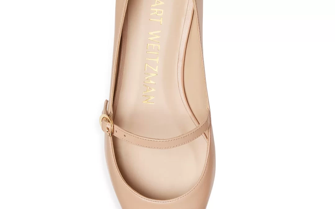 Stuart Weitzman – Emilia Leather Mary Jane Ballet Flats