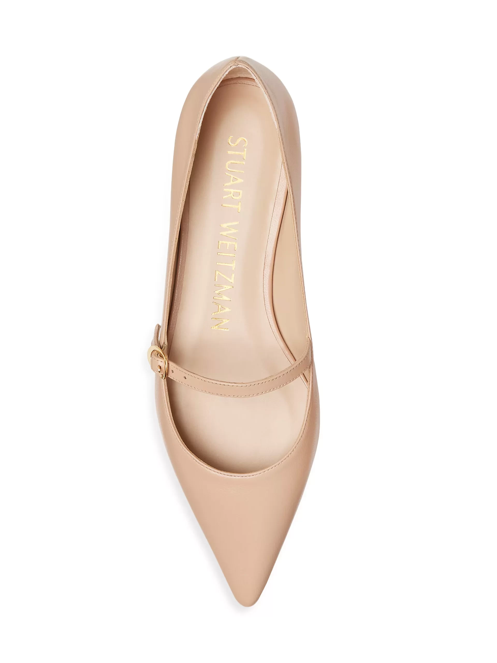 Stuart Weitzman – Emilia Leather Mary Jane Ballet Flats